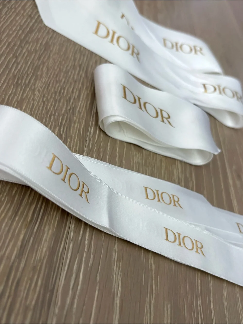 DIOR White Satin Logo Ribbon bundle - Luxury Gift Ribbon